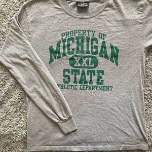 Vintage Michigan State Spartans Long-Sleeve T-Shirt. Medium. Steve & Barry's.